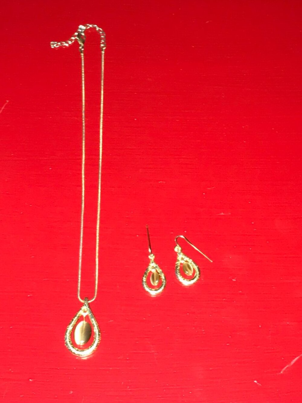 Vintage Silver Snake Chain with Silver & Tiger Eye Pendant w/ Matching Earrings